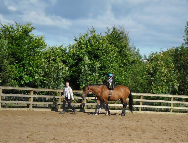 My amazing little boy trying out his new saddle on Luca