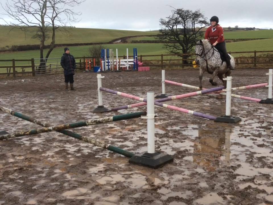 Spotty and i first jumping lesson